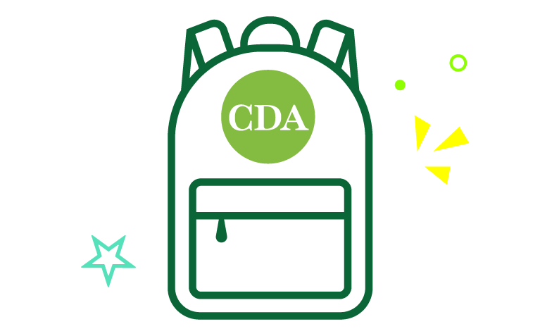 Icon of backpack representing CDA Training Scholarships.